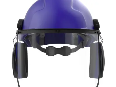 Safety Helmet 2 Blue 3D model