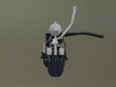Mercedes DIII Vintage Aircraft Engine 3D model