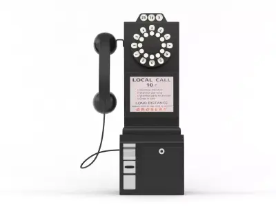 Classic Pay Phone 3D model
