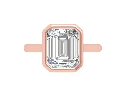 Emerald Solitaire Ring 3D print model 42