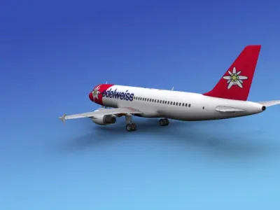 Airbus A320 Edelweiss 3D model