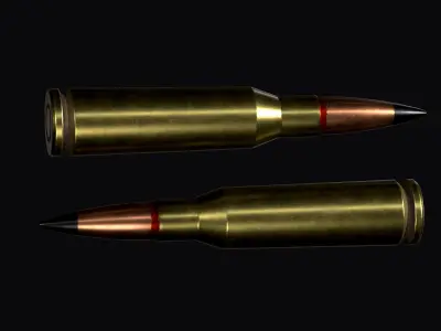 Modern cartridge for AR 10 AR 15 AK 74 AKM free ammo pack Free low-poly 3D model