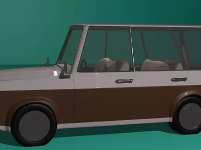 WAGON CAR  Free low-poly 3D model
