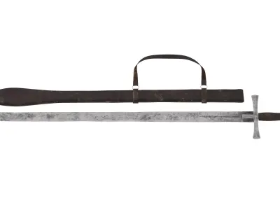 Kaskara medieval sword Low-poly 3D model