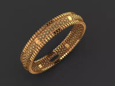 1387 Golden Echoes Bangle 11gm 3D print model