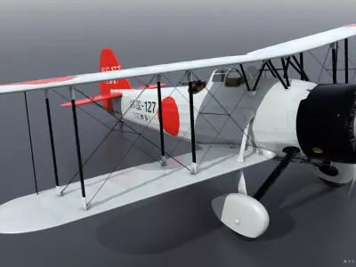 D1A2  Hokoku-127 - Not rigged Low-poly 3D model
