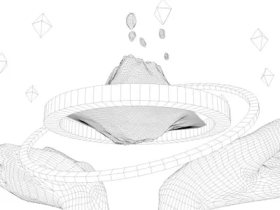 cartoon mountain scene   Free low-poly 3D model