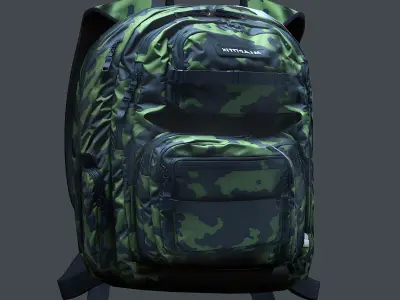 Backpack Camping Generic military human bag storqge baggage Low-poly 3D model 4