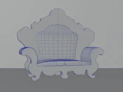 Royal Vintage Furniture collection - Low Poly Realistic Low-poly 3D model