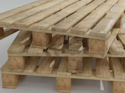 Wooden pallet low poly Free low-poly 3D model