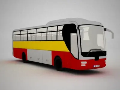 Bus City Low-poly 3D model