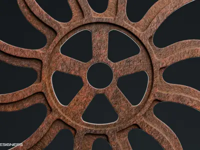 Antique Rusty Wheel 3D model