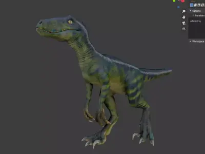 Velociraptor dinosaur Low-poly 3D model purchase