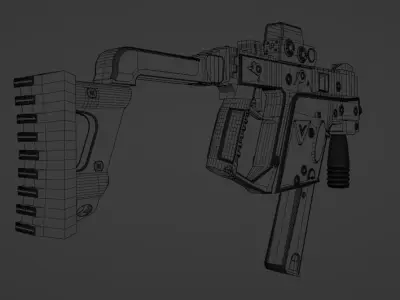 gun model kriss vector Low-poly 3D model