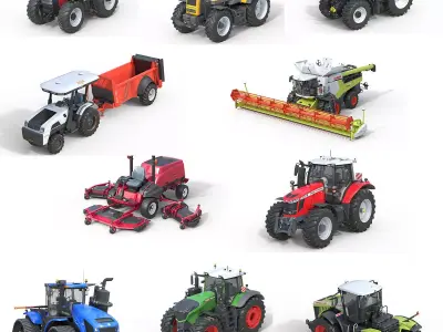 10 Farming vehicle collection 3D Model Pack