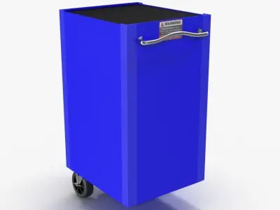Tool Storage End Blue Low-poly 3D model