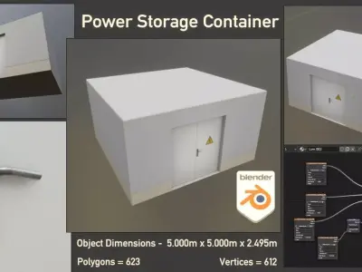 Power Storage Container Low-poly 3D model