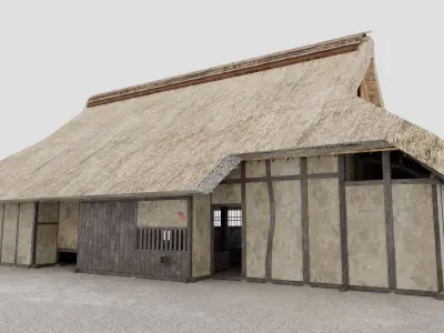 Japanese traditional style private house 3D model