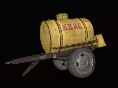 Soviet Kvass trailer barrel  Low-poly 3D model