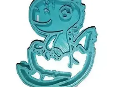 Dino cookie cutter 3D model 13