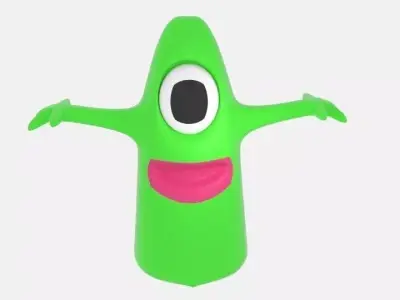 One Eye Alien Slime Low-poly 3D model
