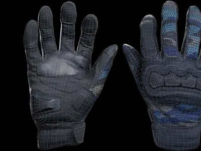 Motor Glove 003 Low-poly 3D model