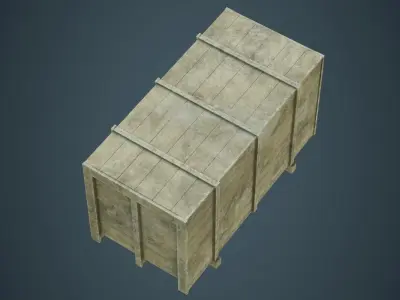 Wooden Box 2B Low-poly 3D model