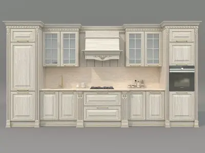 Ornate Victorian Style Kitchen Cabinet 2 3D model