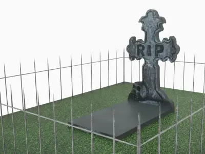 cemetery Low-poly 3D model