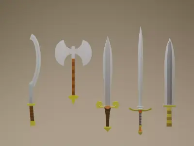 medieval-weapons viking axe Free low-poly 3D model