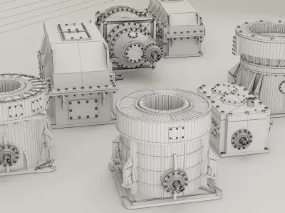 Industrial Gearbox Collection 3D model