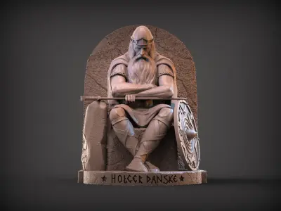 Danish warrior sitting 3D print model