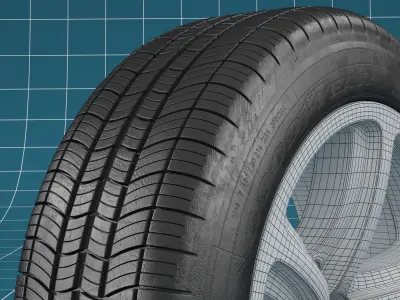 Car tire scratches 05 3D model