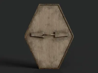 Slavic diamond-shaped shield painted Sun symbol Low-poly 3D model