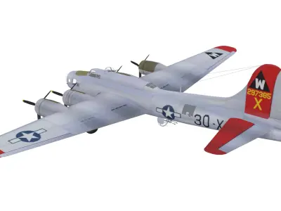 Boeing B-17 Flying Fortress Low-poly 3D model buy
