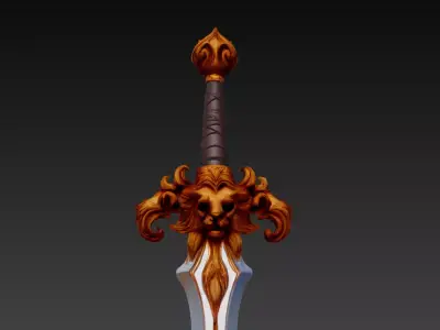 Lion Fang Dagger - Ornate Fantasy Short Blade Sculpture 3D model