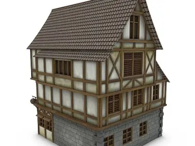 Medieval Building 21 Tavern Low-poly 3D model