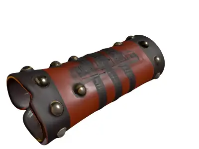 Fantasy Leather Bracer Armguard Low-poly 3D model