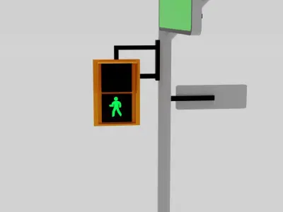  traffic light Low-poly 3D model