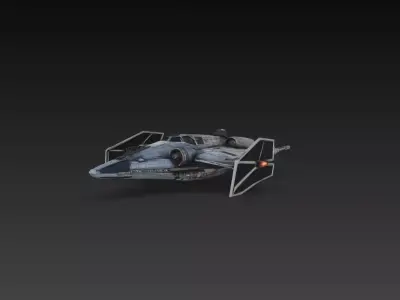Sci-Fi Twin Engine Patrol Interceptor Fighter 3D Print STL 3D print model