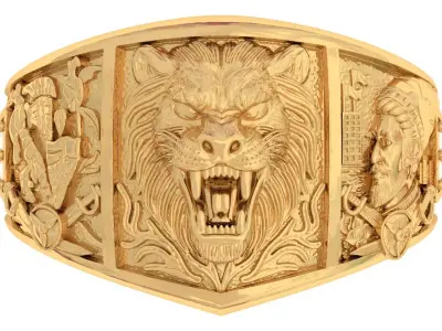Shivaji Maharaj Ring 3D print model