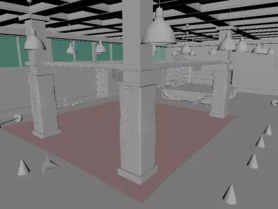 Gym Interior 3D Model Low-poly 3D model