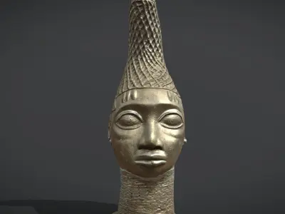 Queen Idia Bronze Head Low-poly 3D model