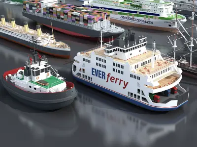 16 Ship 3D Model Pack 3D model