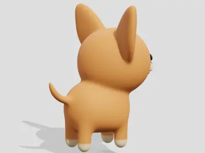Cute chihuahua dog  3D model