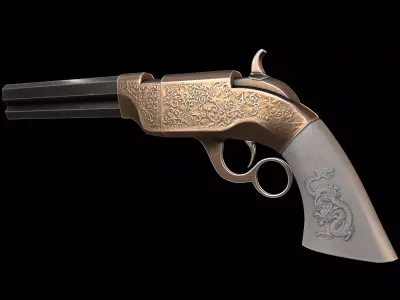 Old gun Low-poly 3D model