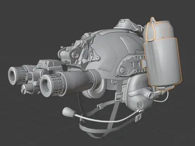 SodaCan Arc Rail Holster - Helmet Low-poly 3D model