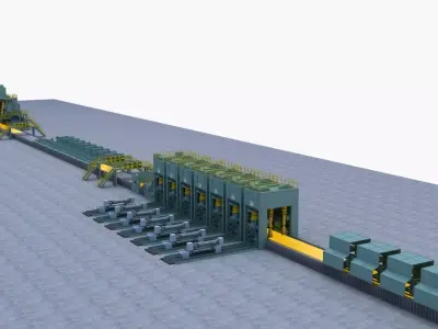 Metal Sheet Cutting And Rolling Mill 3D model