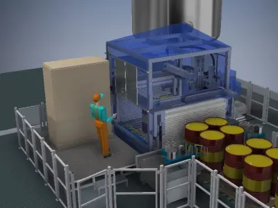 DRUM FILLING PRODUCTION LINE 3D model