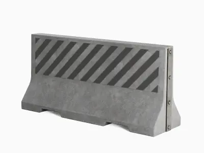 Large Concrete Barrier 04 Low-poly 3D model